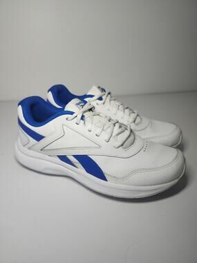 Reebok Men’s Walk Sneakers White Blue Sz 8.5 Athletic